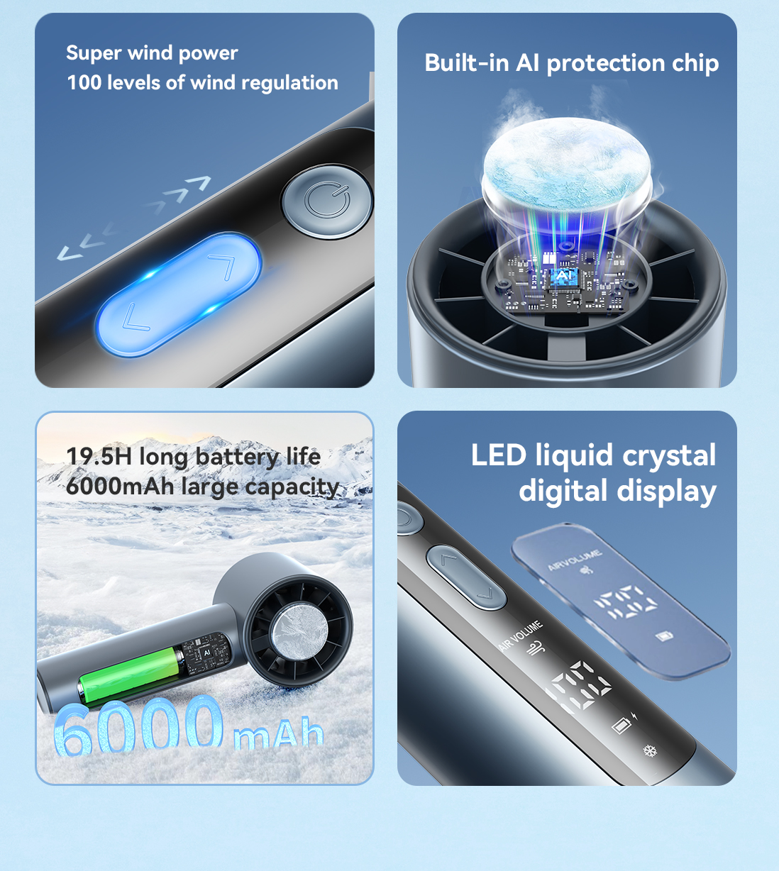 F02 Portable Turbo Fan with Ice Cooling-Vistaroot