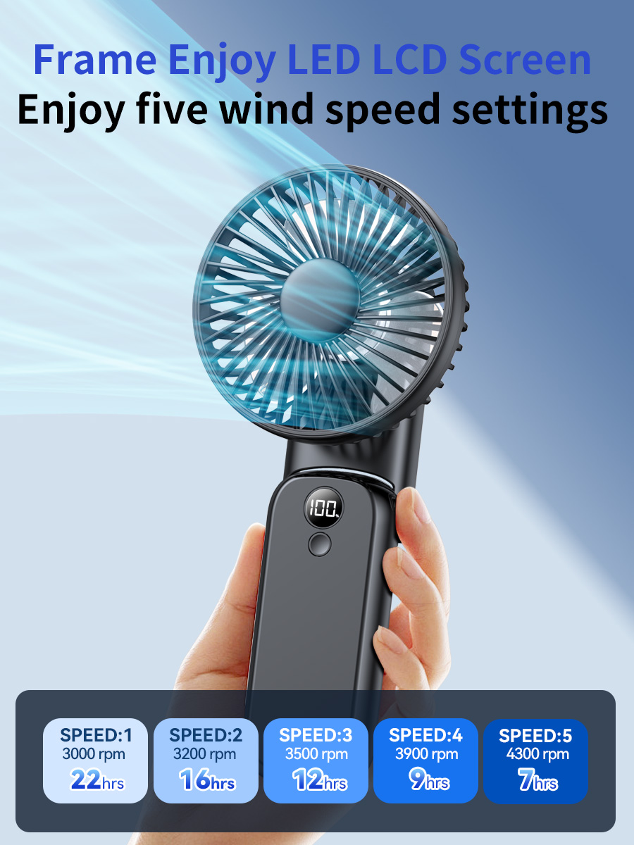 F18MAX Portable Handheld Fan – 6000mAh Battery-Vistaroot