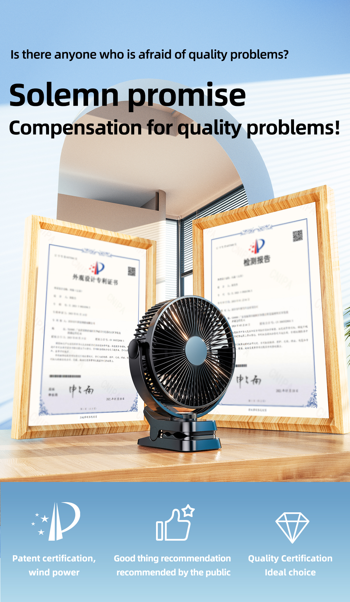 Wall Hanging & Clip Desk Fan-Vistaroot