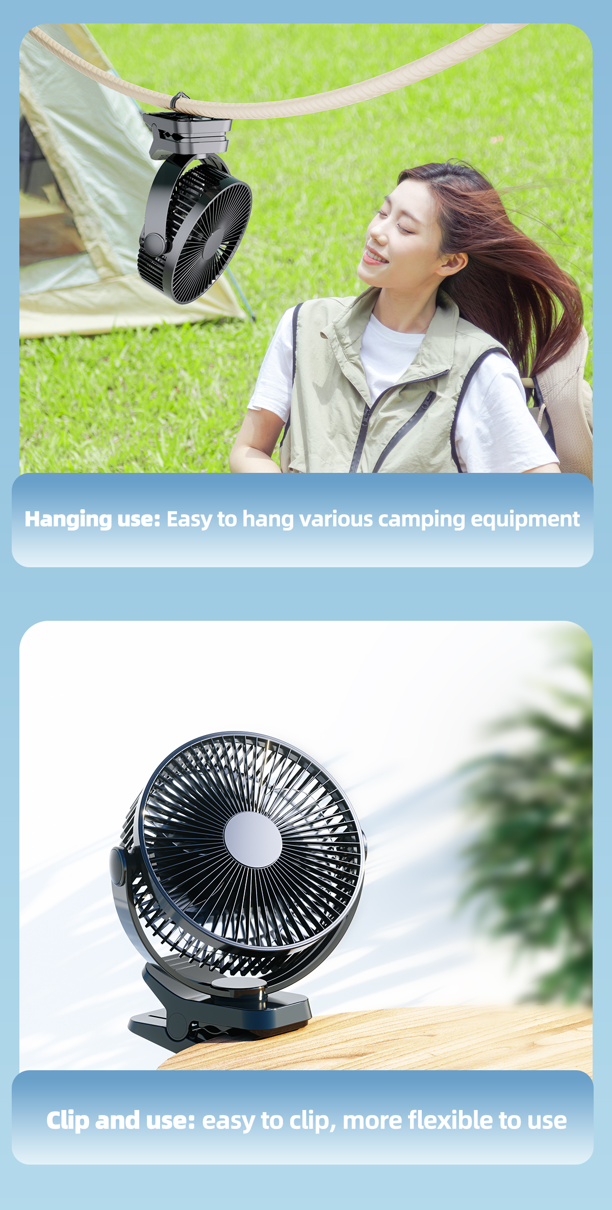 Wall Hanging & Clip Desk Fan-Vistaroot