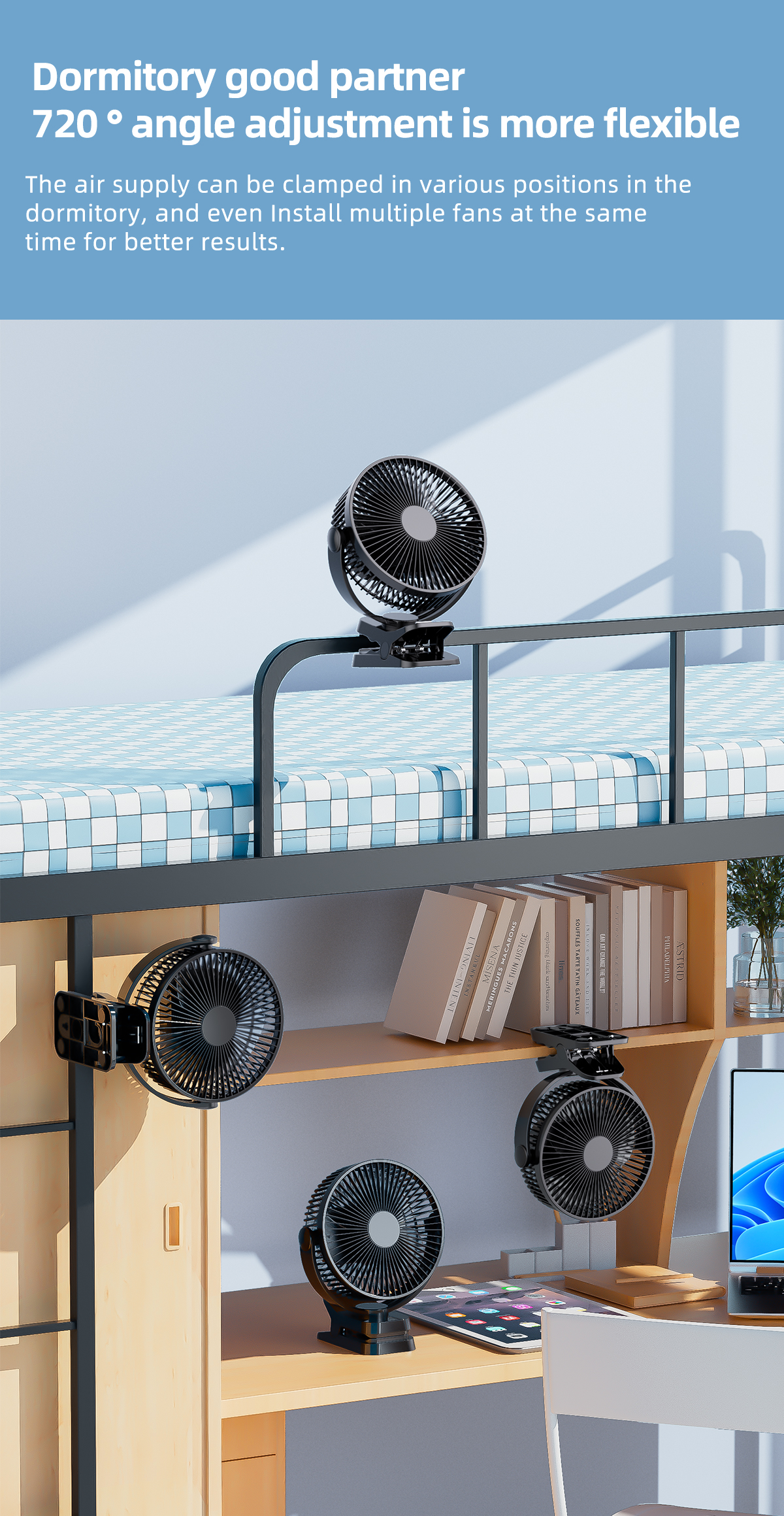 Wall Hanging & Clip Desk Fan-Vistaroot