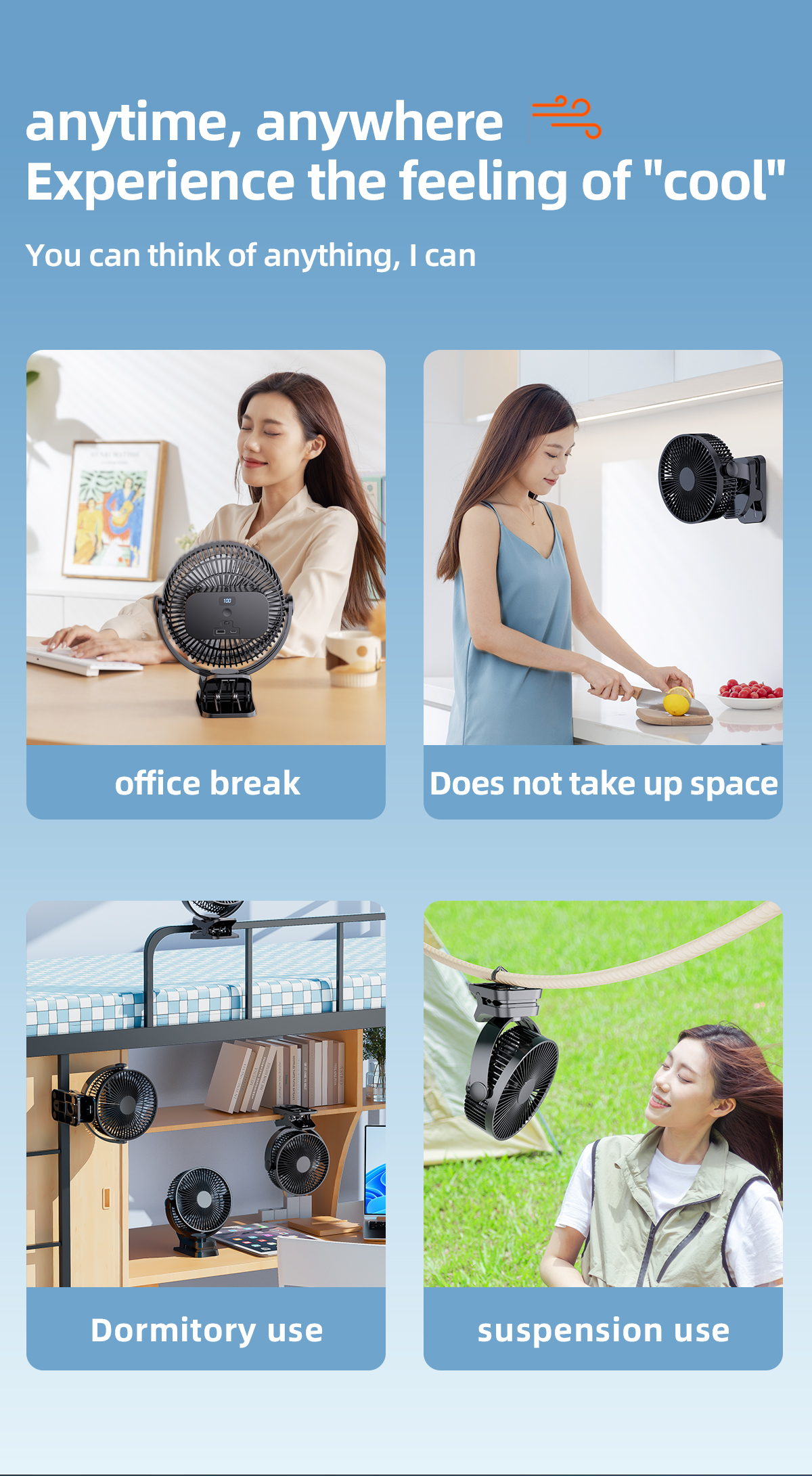 Wall Hanging & Clip Desk Fan-Vistaroot