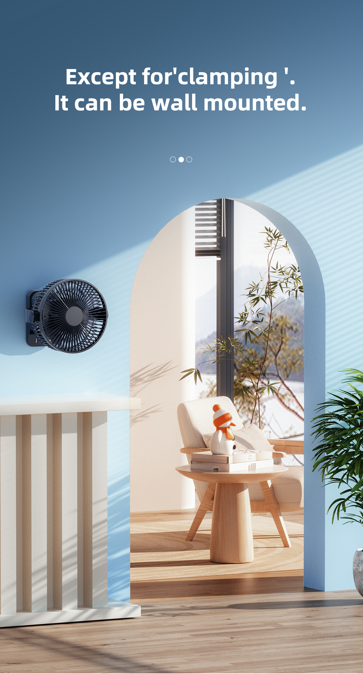 Wall Hanging & Clip Desk Fan-Vistaroot