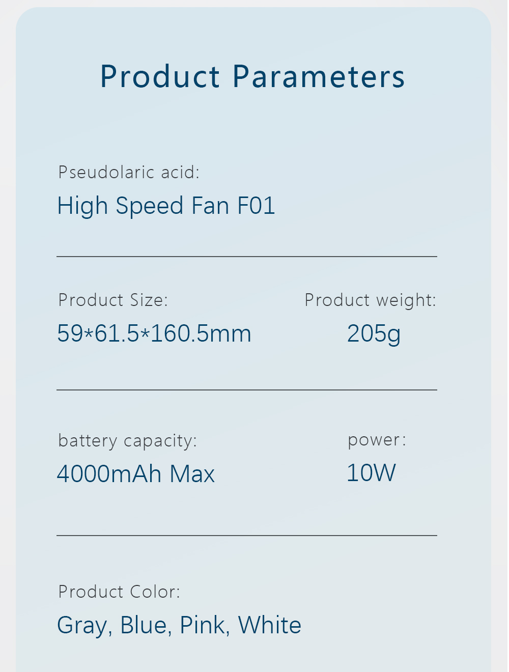 100 Speed Handheld Turbo Fan F01-Vistaroot