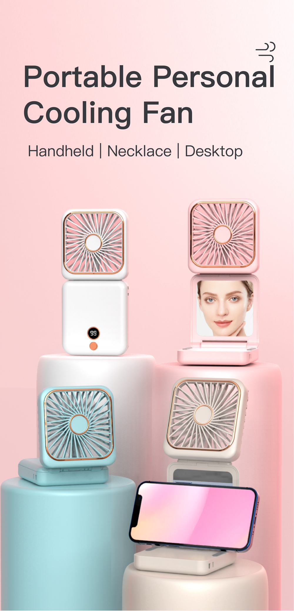 F28 2500mAh Foldable Mini Fan-Vistaroot