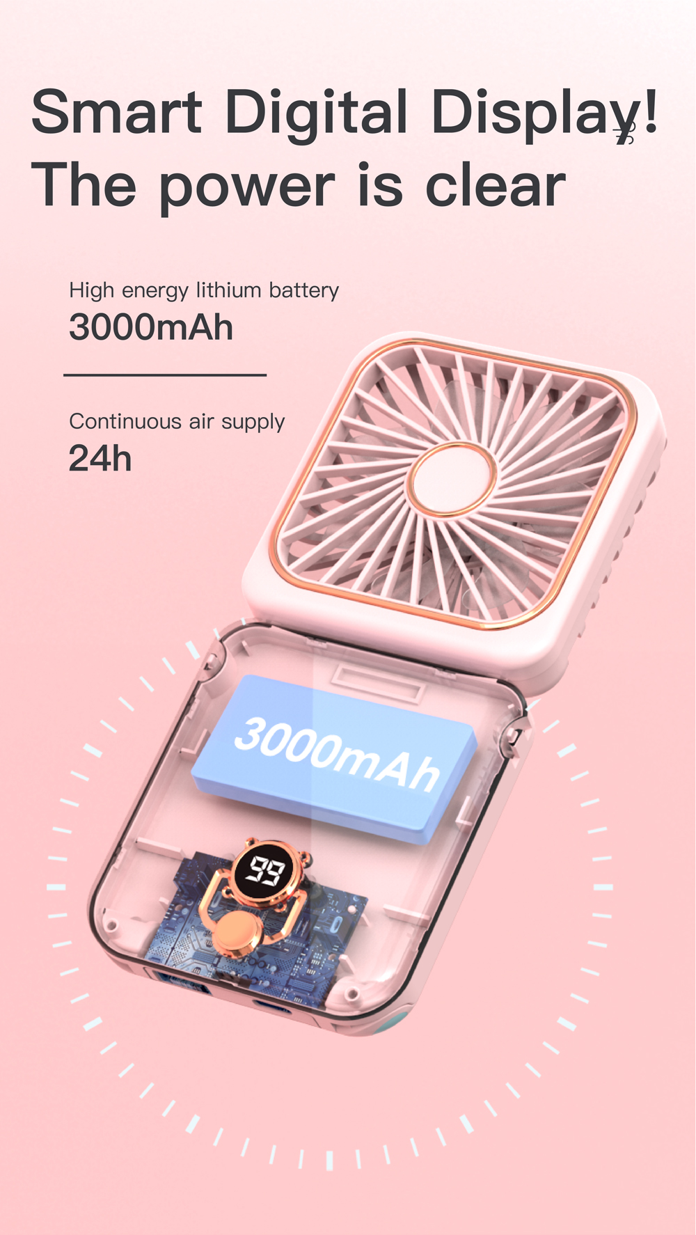 F28 2500mAh Foldable Mini Fan-Vistaroot