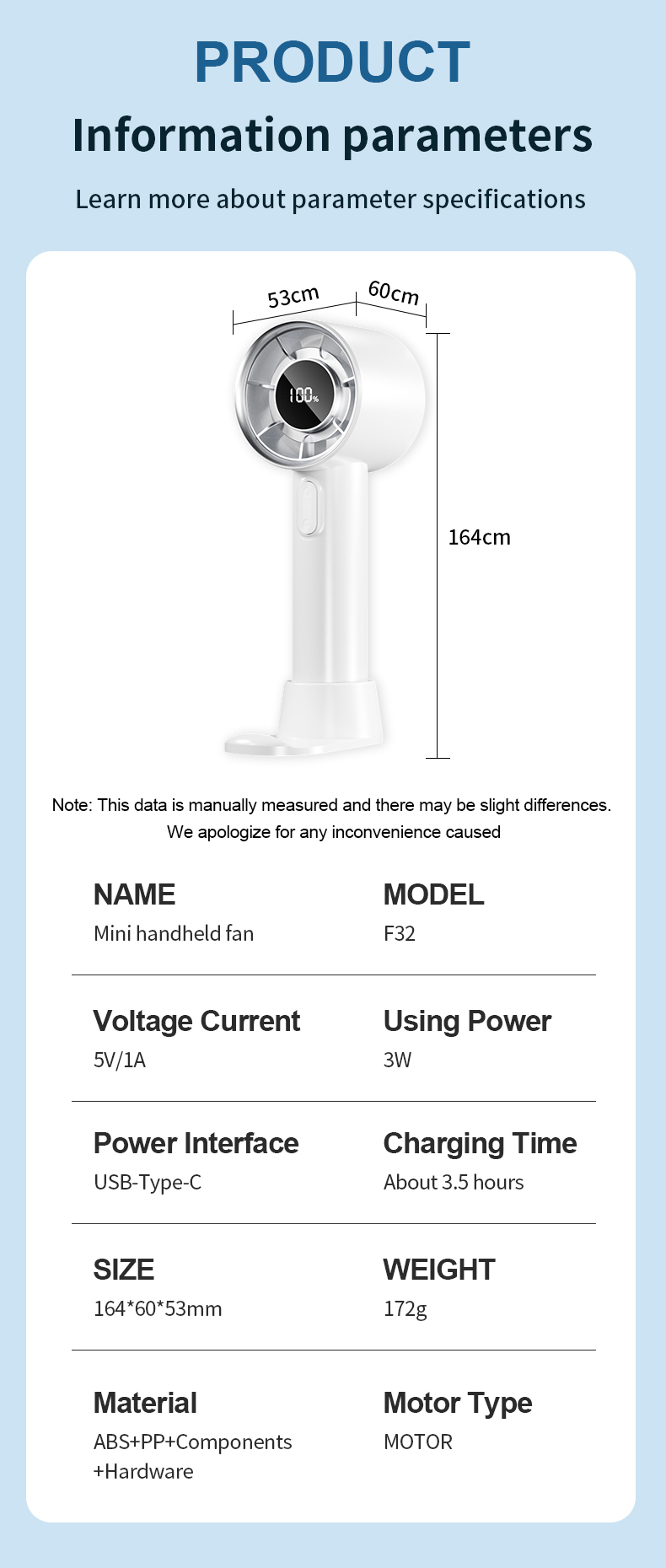 100 Speed Mini Handheld Fan F32-Vistaroot 100 Speed Mini Handheld Fan F32-Vistaroot
