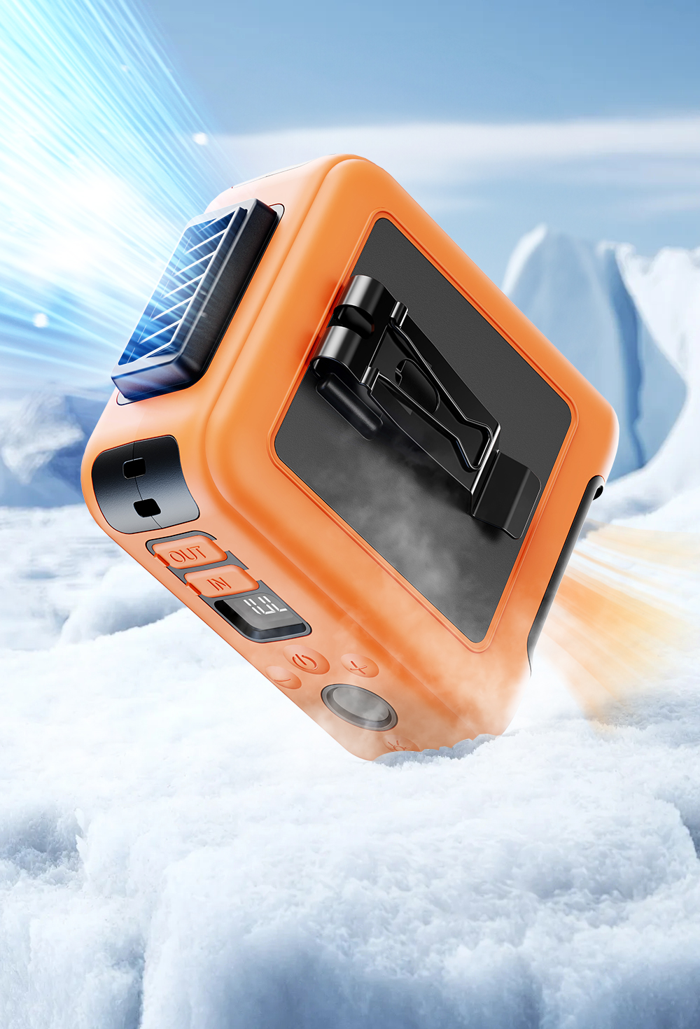 G2 Outdoor Waist Hanging Rechargeable Fan with Flashlight (5000mAh)-Vistaroot