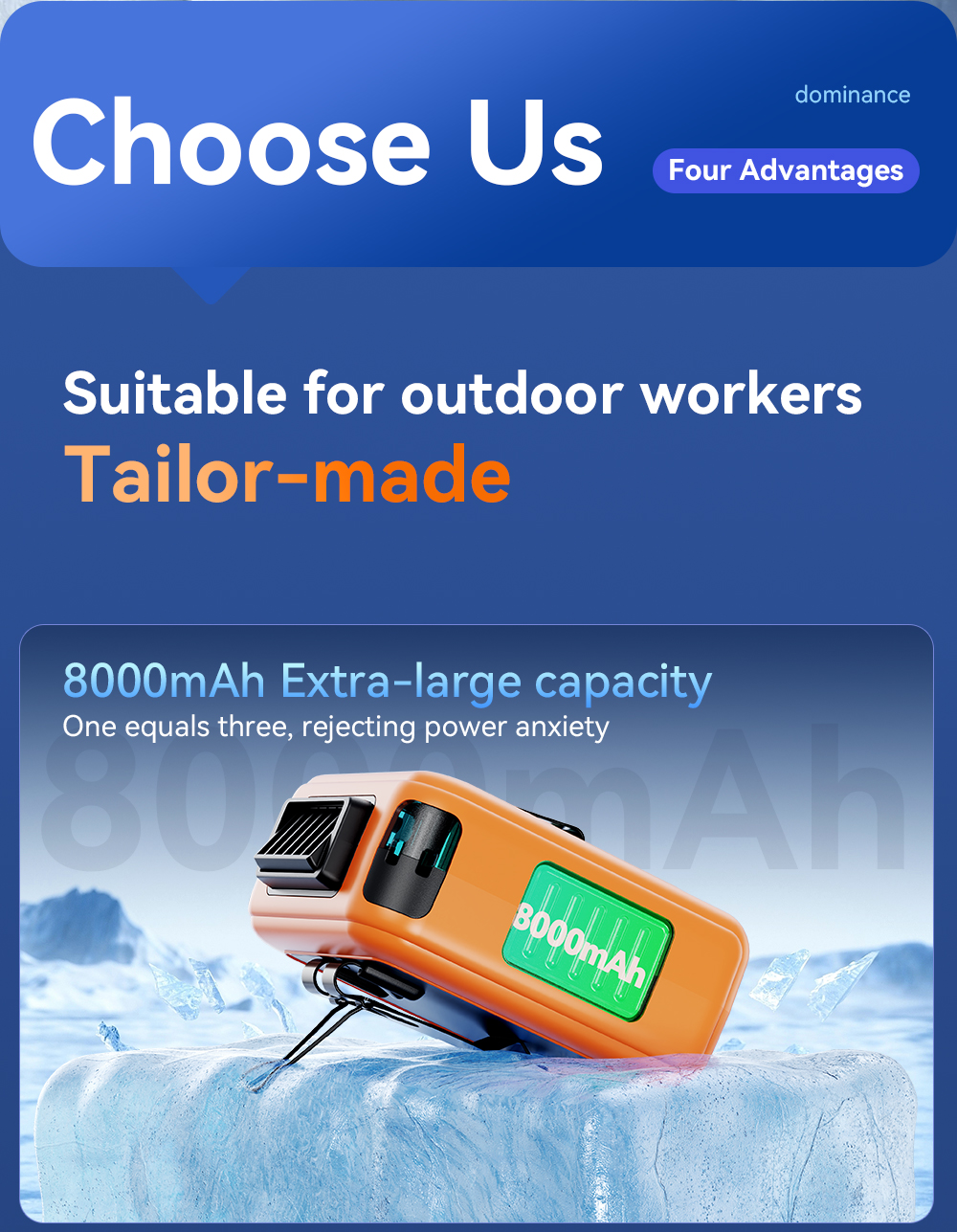 G2 Outdoor Waist Hanging Rechargeable Fan with Flashlight (5000mAh)-Vistaroot