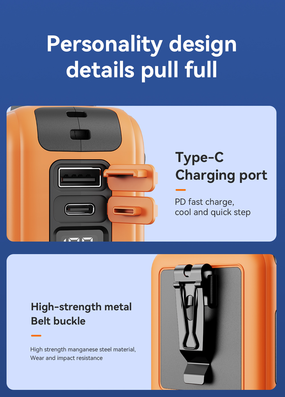 G2 Outdoor Waist Hanging Rechargeable Fan with Flashlight (5000mAh)-Vistaroot