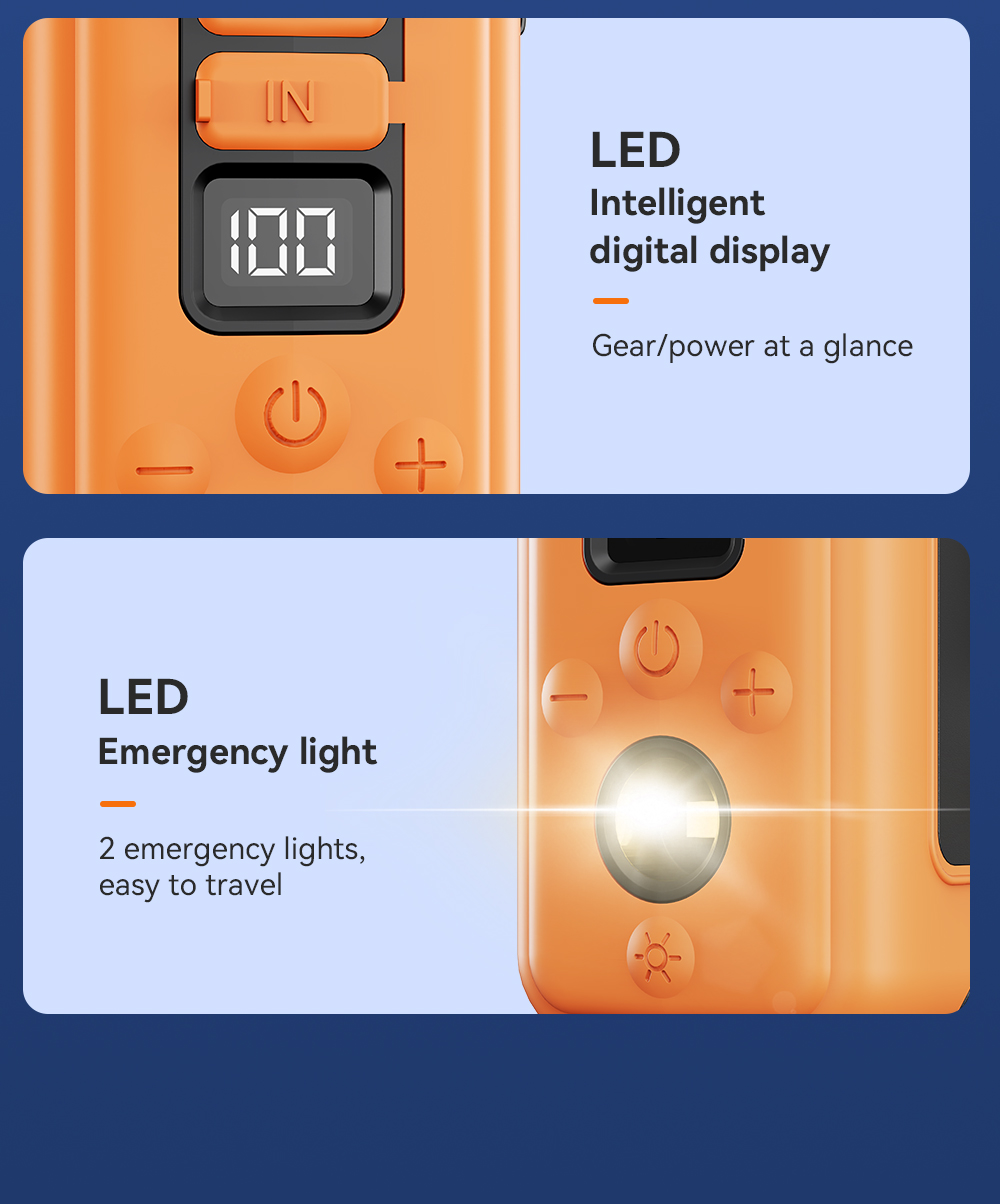 G2 Outdoor Waist Hanging Rechargeable Fan with Flashlight (5000mAh)-Vistaroot