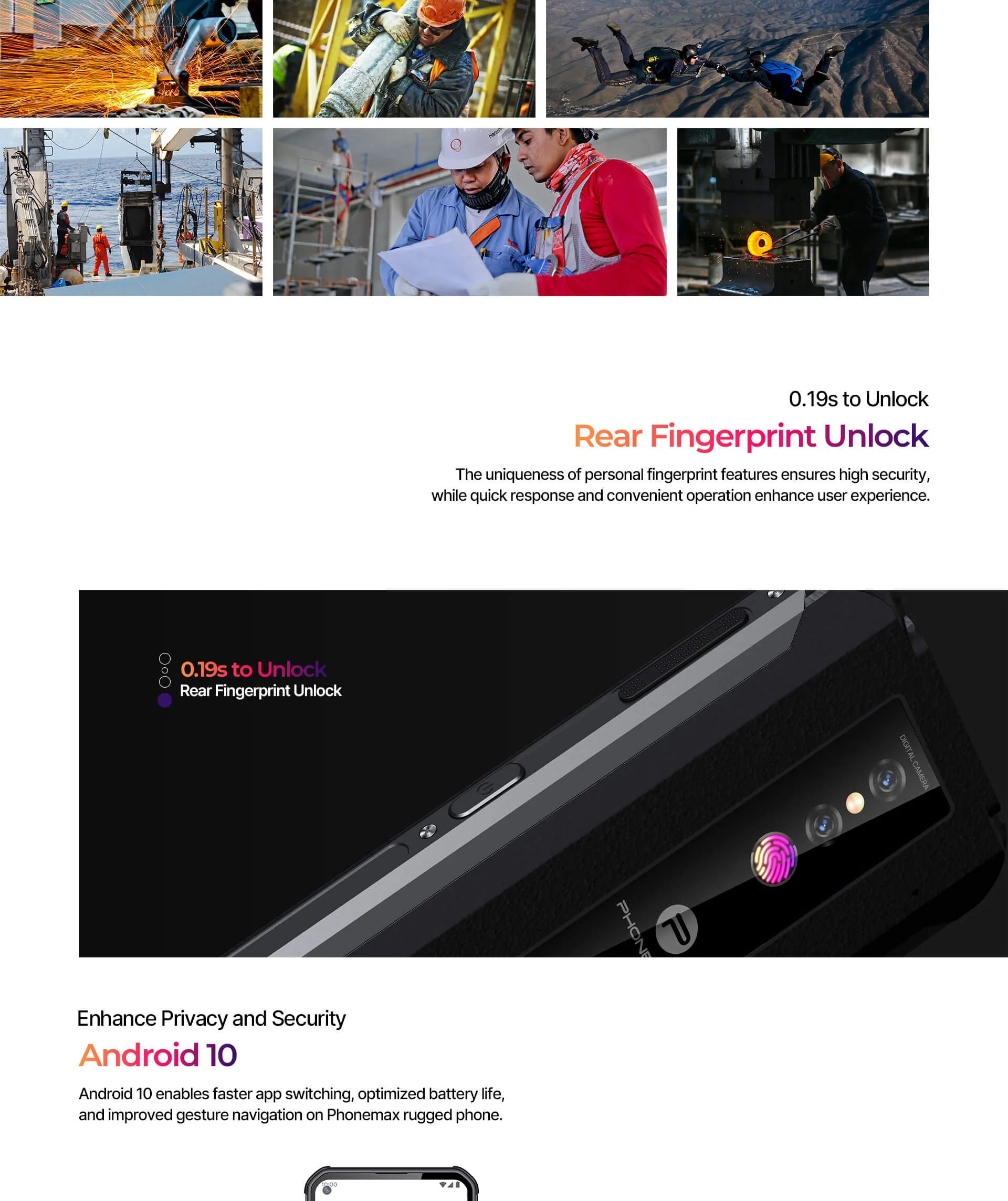 Phonemax P2 6100mAh Battery Rugged Phone-Vistaroot