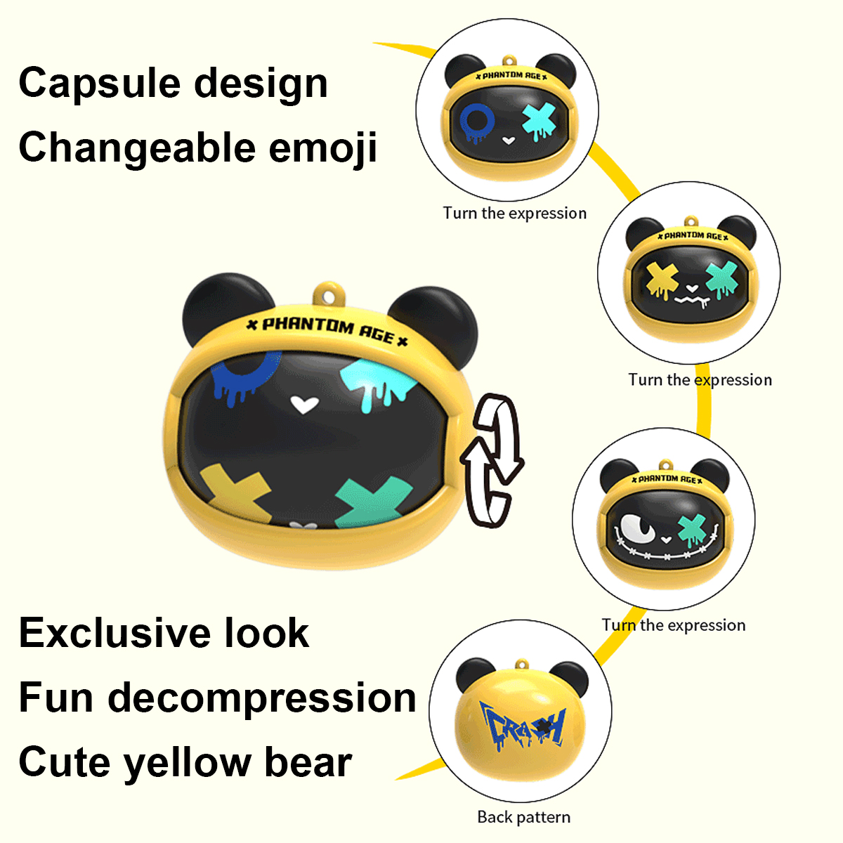 Yellow Bear Face Changer Earbud Bluetooth-Vistaroot