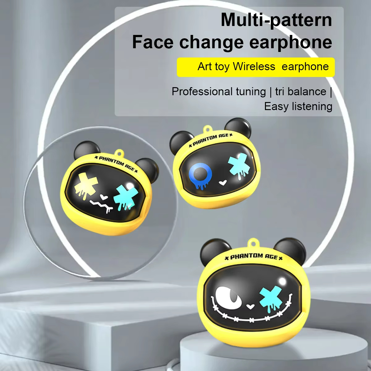 Yellow Bear Face Changer Earbud Bluetooth-Vistaroot