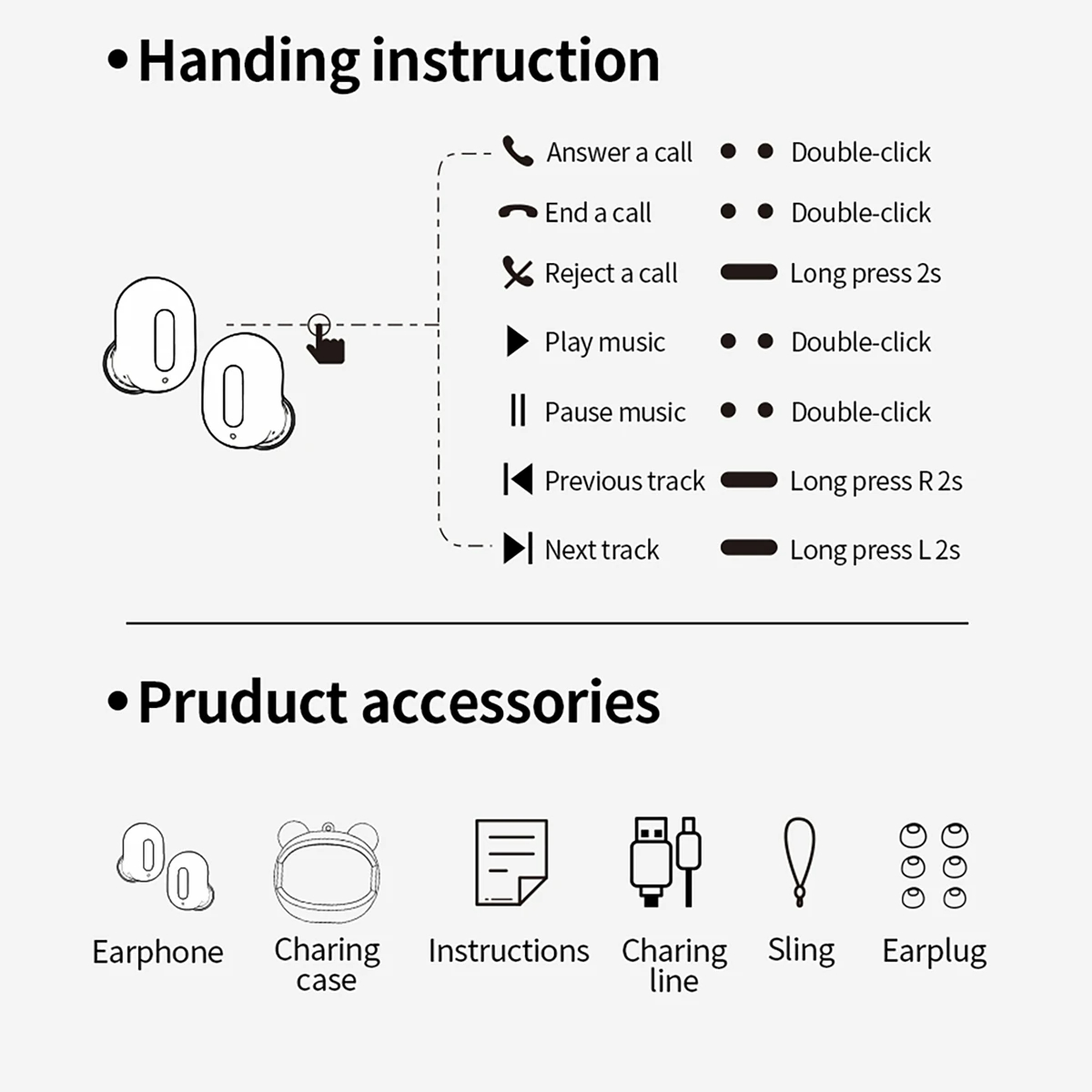 G05D Face Charger Earbuds-Vistaroot