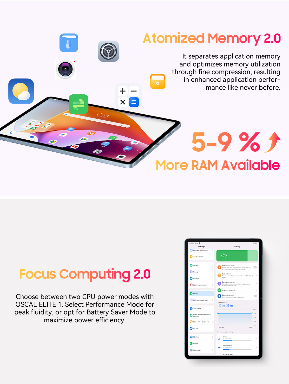 OSCAL ELITE 1 – 12.1″ 2.5K Display Android Tablet-Vistaroot