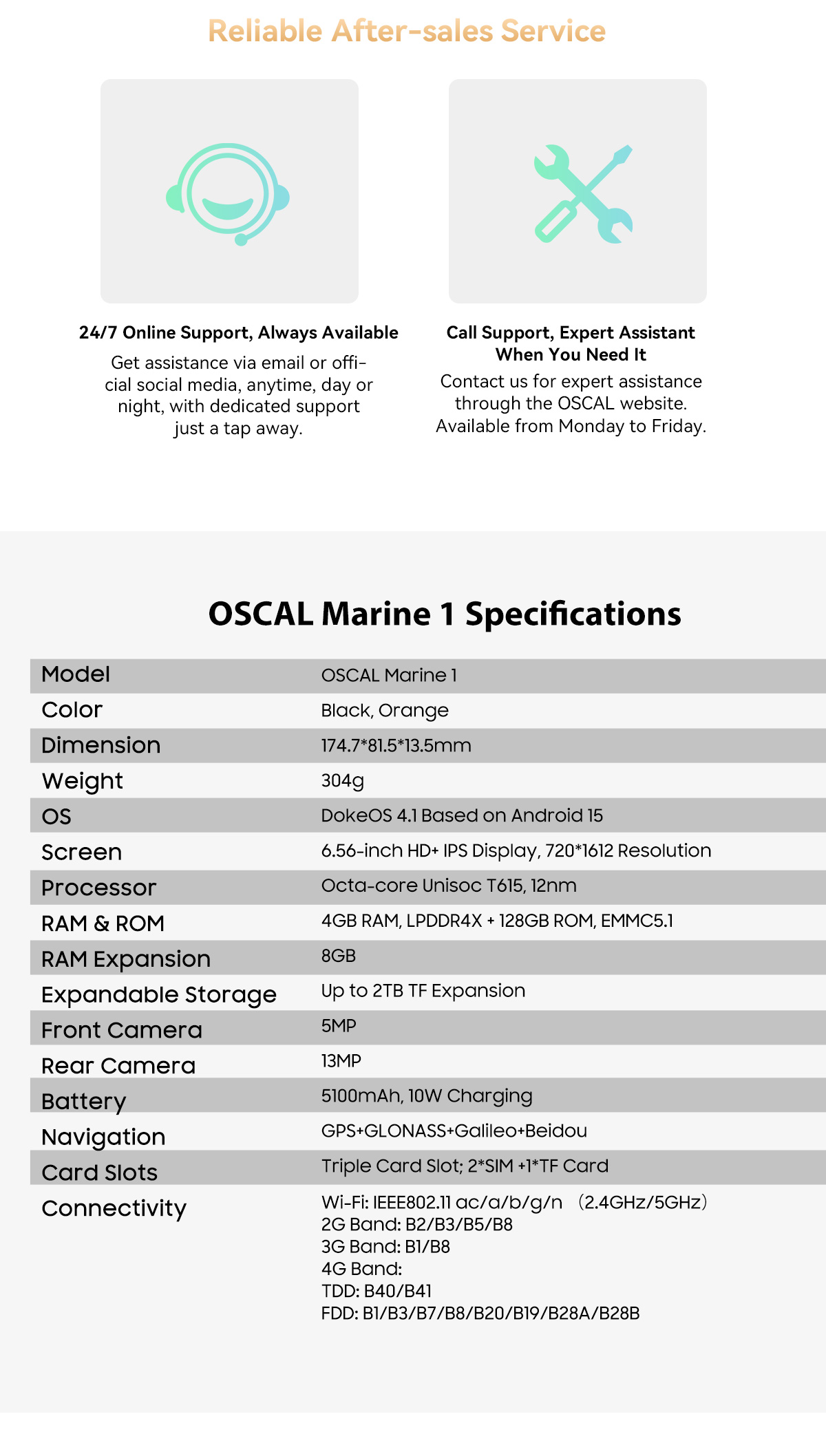 OSCAL MARINE 1 Rugged Phone-Vistaroot
