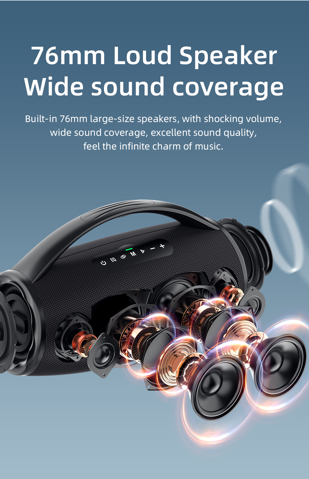 ZEALOT-S97 80W Bluetooth Powerful Wireless Speaker-Vistaroot