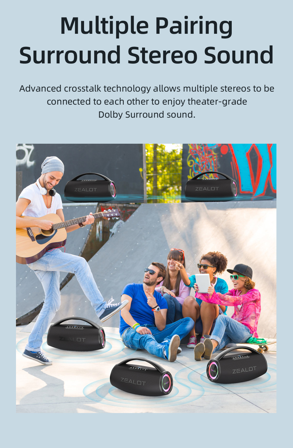 ZEALOT-S97 80W Bluetooth Powerful Wireless Speaker-Vistaroot