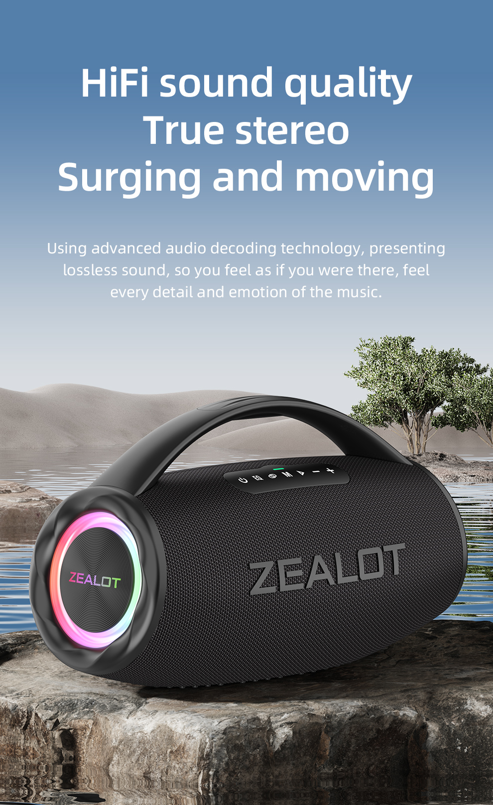 ZEALOT-S97 80W Bluetooth Powerful Wireless Speaker-Vistaroot