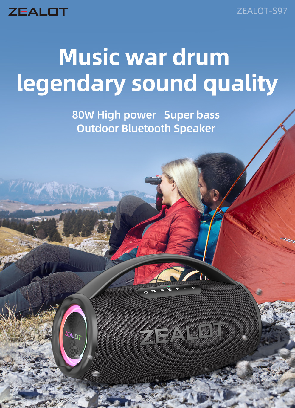 ZEALOT-S97 80W Bluetooth Powerful Wireless Speaker-Vistaroot ZEALOT-S97 80W Bluetooth Powerful Wireless Speaker-Vistaroot